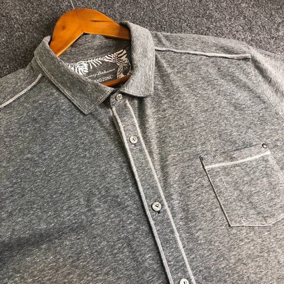 Tommy Bahama Other - Tommy Bahama Polo Shirt Mens 2XL Gray IslandZone Performance Short Sleeve Button